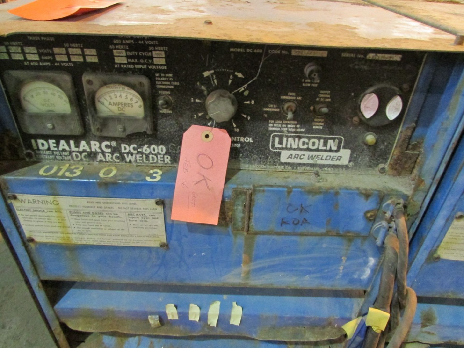 2 Lincoln Ideal Arc DC 600 Welders for Parts - Image 2 of 3