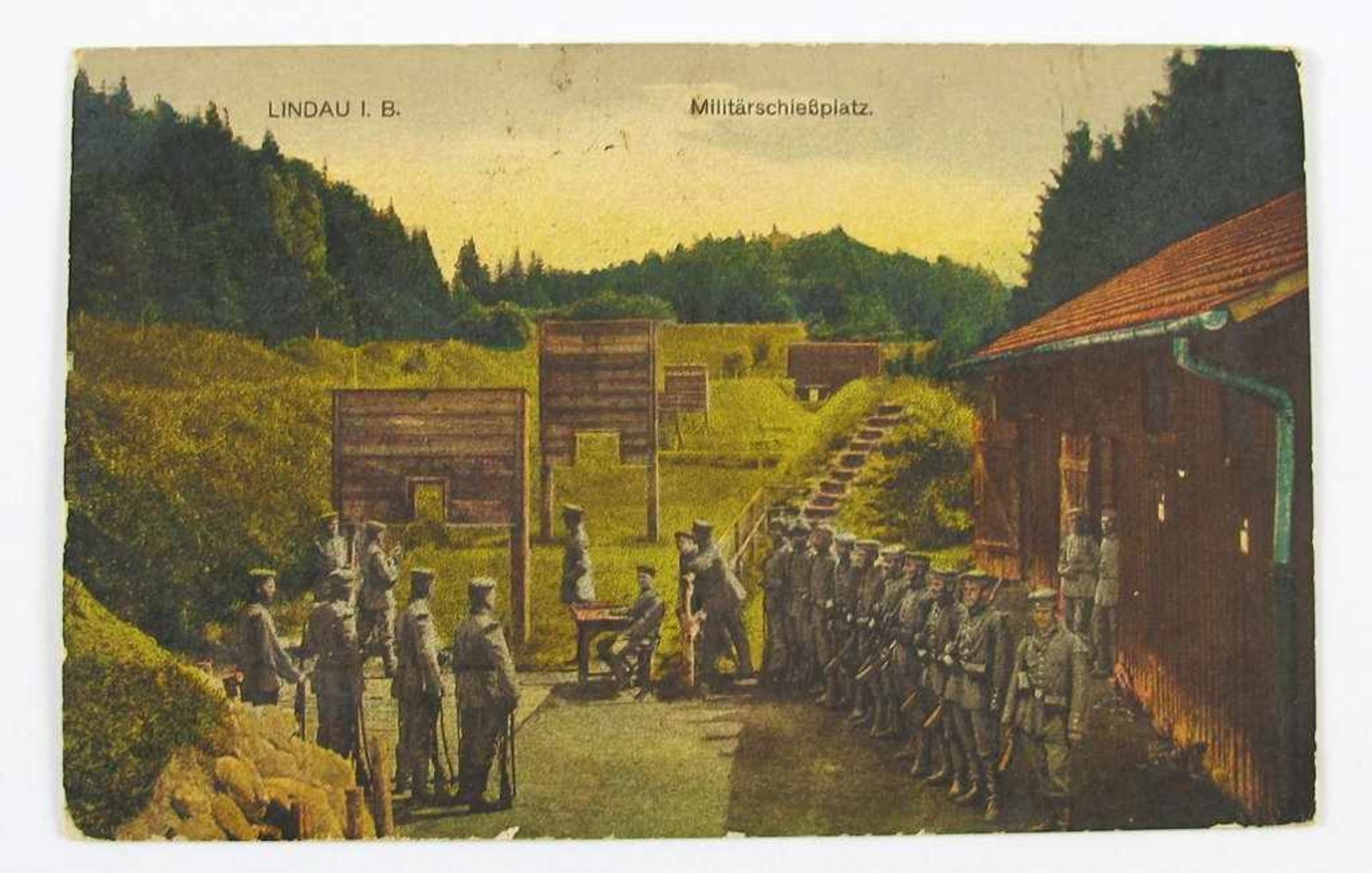 Postkarte Lindau-Militärschießplatz.<b