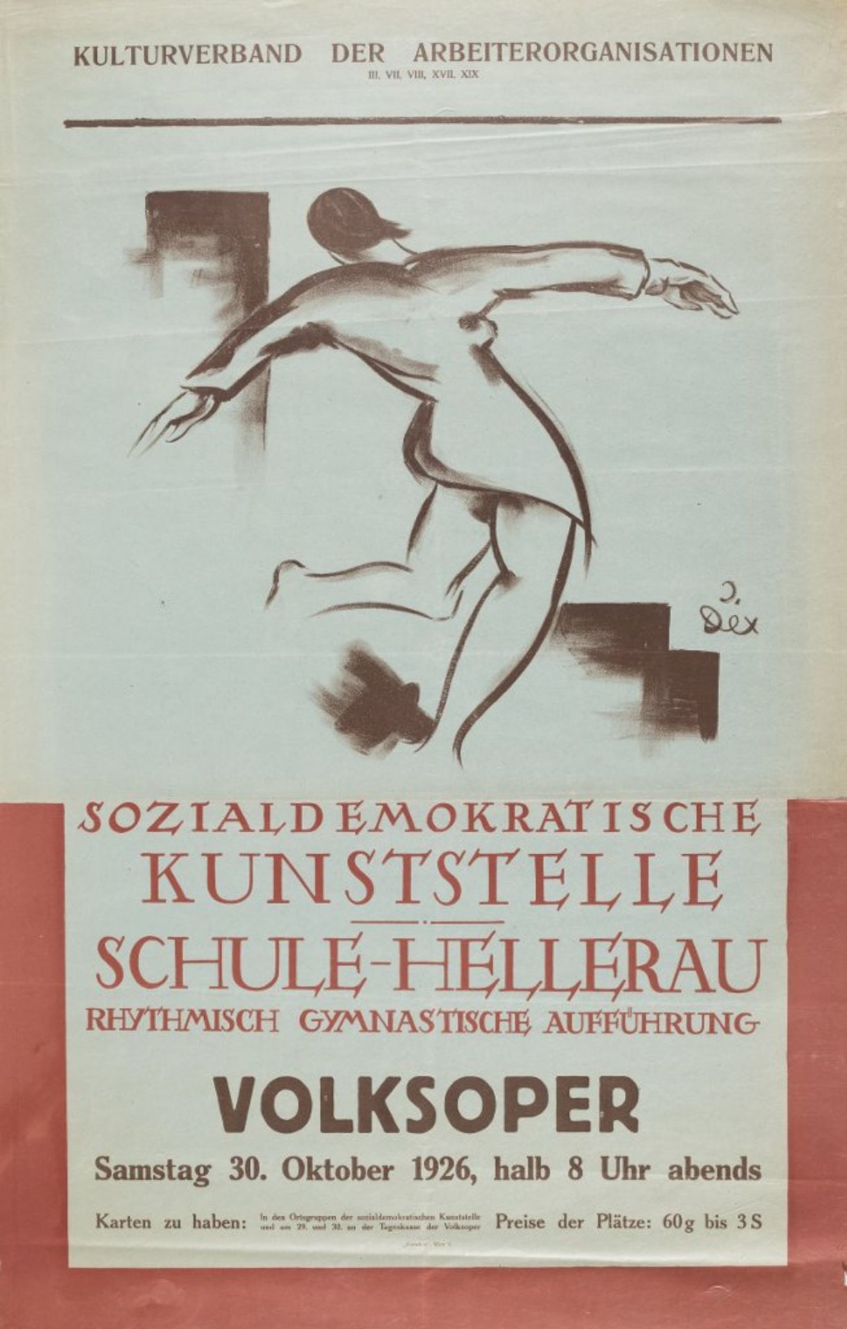 Plakat: Sozialdemokratische Kunststelle Schule-Hellerau.