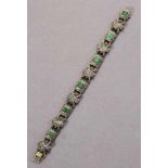 Smaragd-/Diamantarmband.