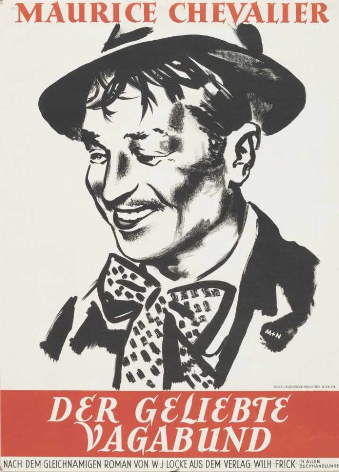 Plakat: Maurice Chevalier. Der geliebte Vagabund.