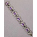 Amethyst-/Diamantarmband.