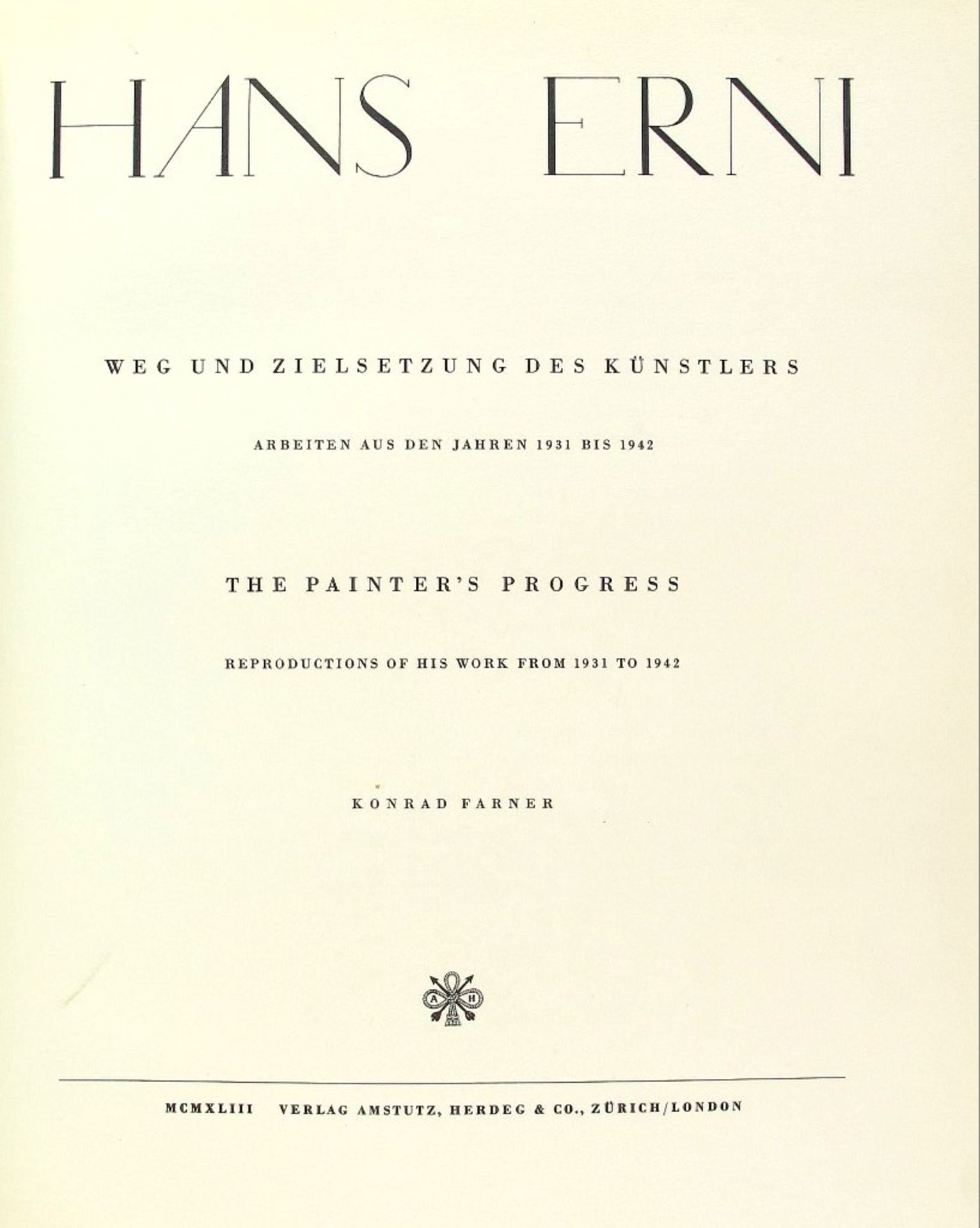 Kunst: Farner, Konrad. Hans Erni.