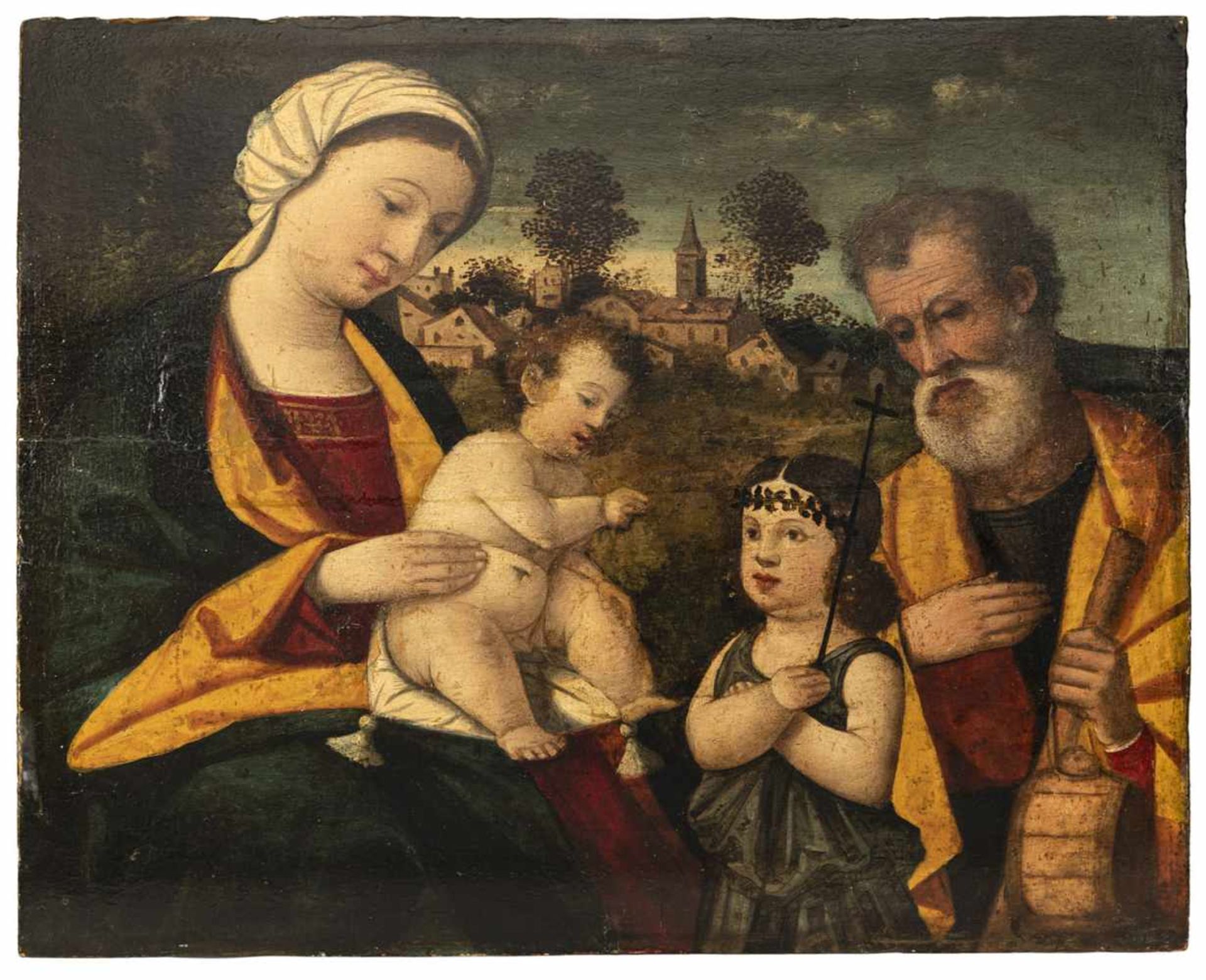 SANTACROCE, FRANCESCO DI BERNARDO DE VECCHI (studio, 1508-1545). The Holy Family with Infant St.