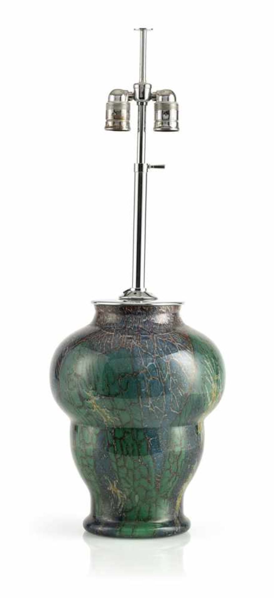 AN "IKORA-KRISTALL" GLASS LAMP, WMF Geislingen, 1930ies. Design by Karl Wiedmann in 1928.