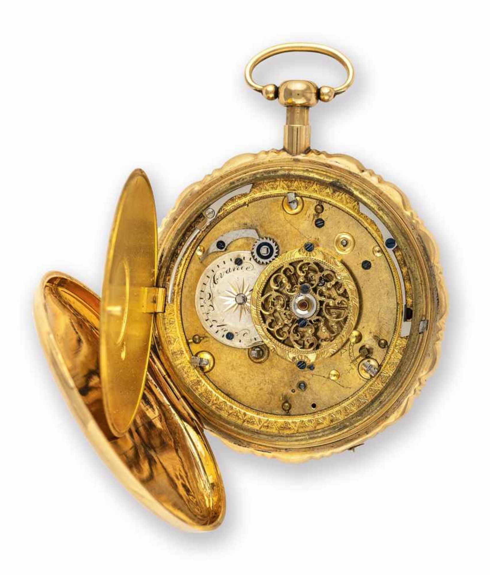 A fine gold pocket watch with figural automat of a very high quality, inscribed Breguet et fils, - Image 3 of 3