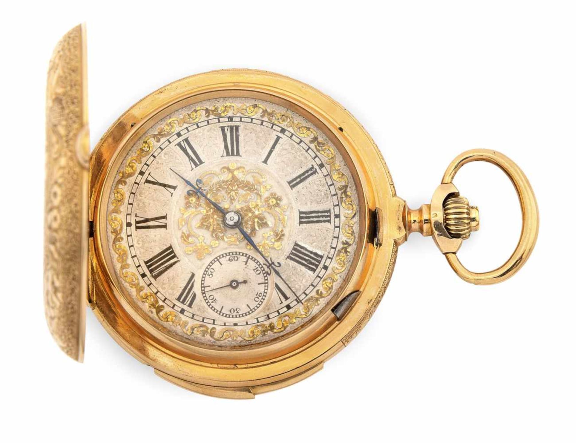 A fine 18ct. gold savonette hunter watch, signed C.J & A. PERRENOUD & CIE. LE LOCLE, N°1195,