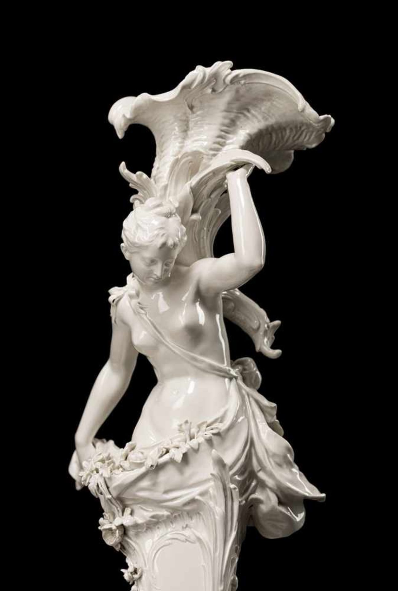 A PAIR OF FIGURAL PORCELAIN CANDLESTICKS WITH FAUN AND FLORA, KPM, Berlin, late 19th century. - Bild 3 aus 3