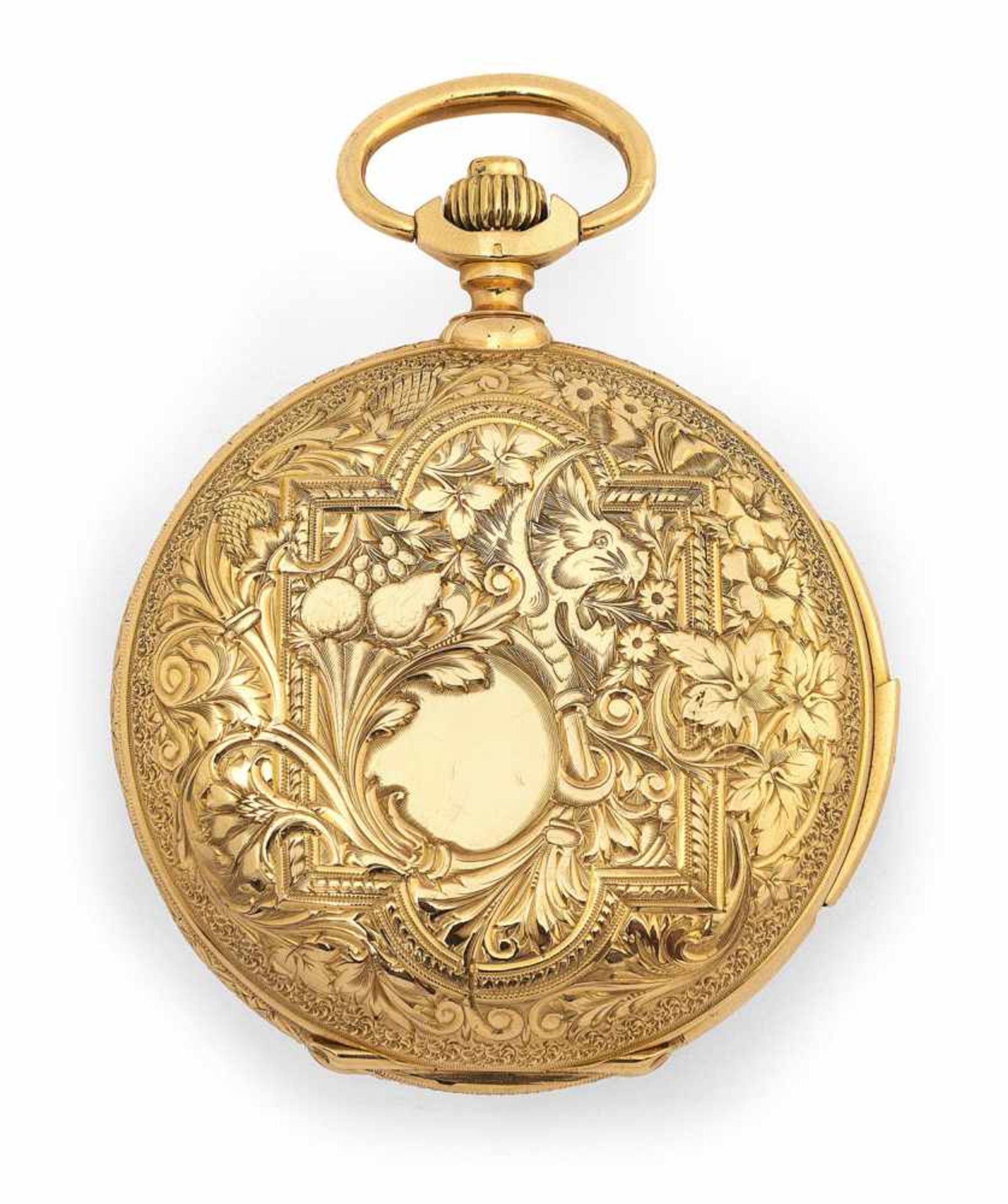 A fine 18ct. gold savonette hunter watch, signed C.J & A. PERRENOUD & CIE. LE LOCLE, N°1195, - Image 5 of 7