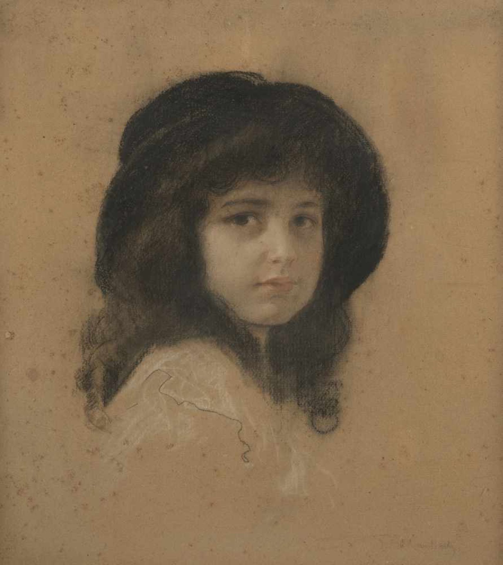 KAULBACH, FRIEDRICH AUGUST VON (1850-1920). Portrait of a girl. Pastel/paper, signed. According to - Bild 2 aus 2