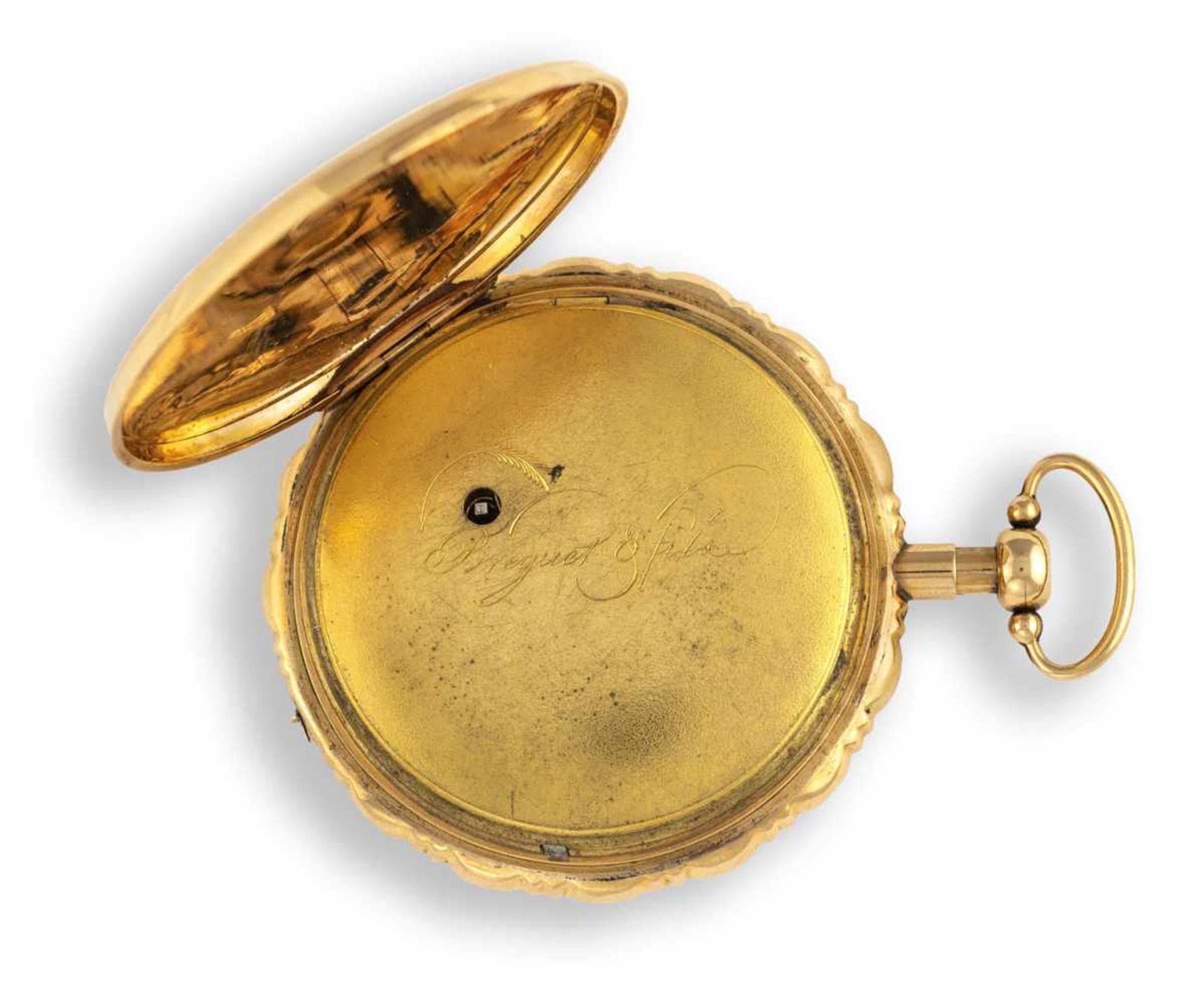 A fine gold pocket watch with figural automat of a very high quality, inscribed Breguet et fils, - Image 2 of 3