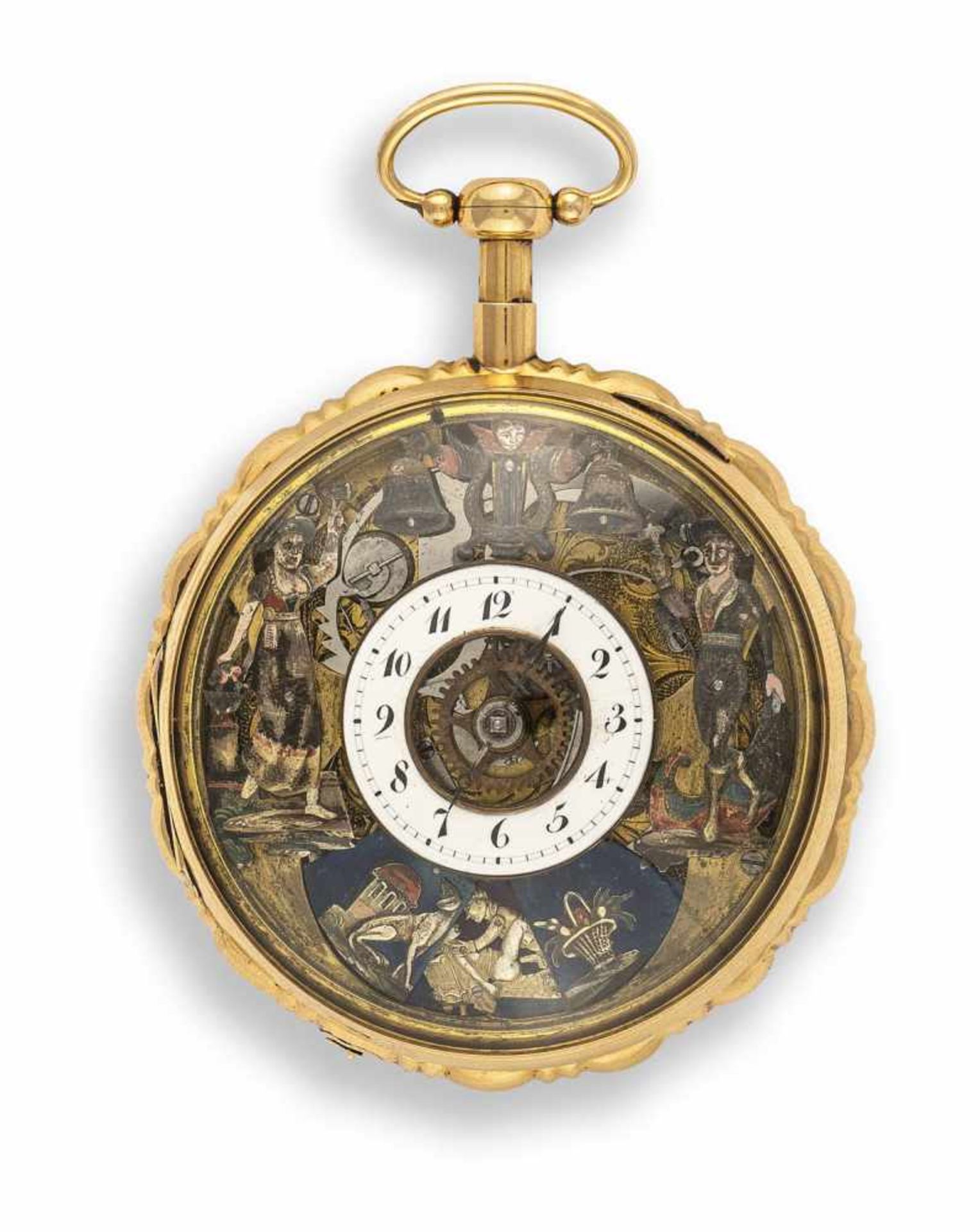 A fine gold pocket watch with figural automat of a very high quality, inscribed Breguet et fils,