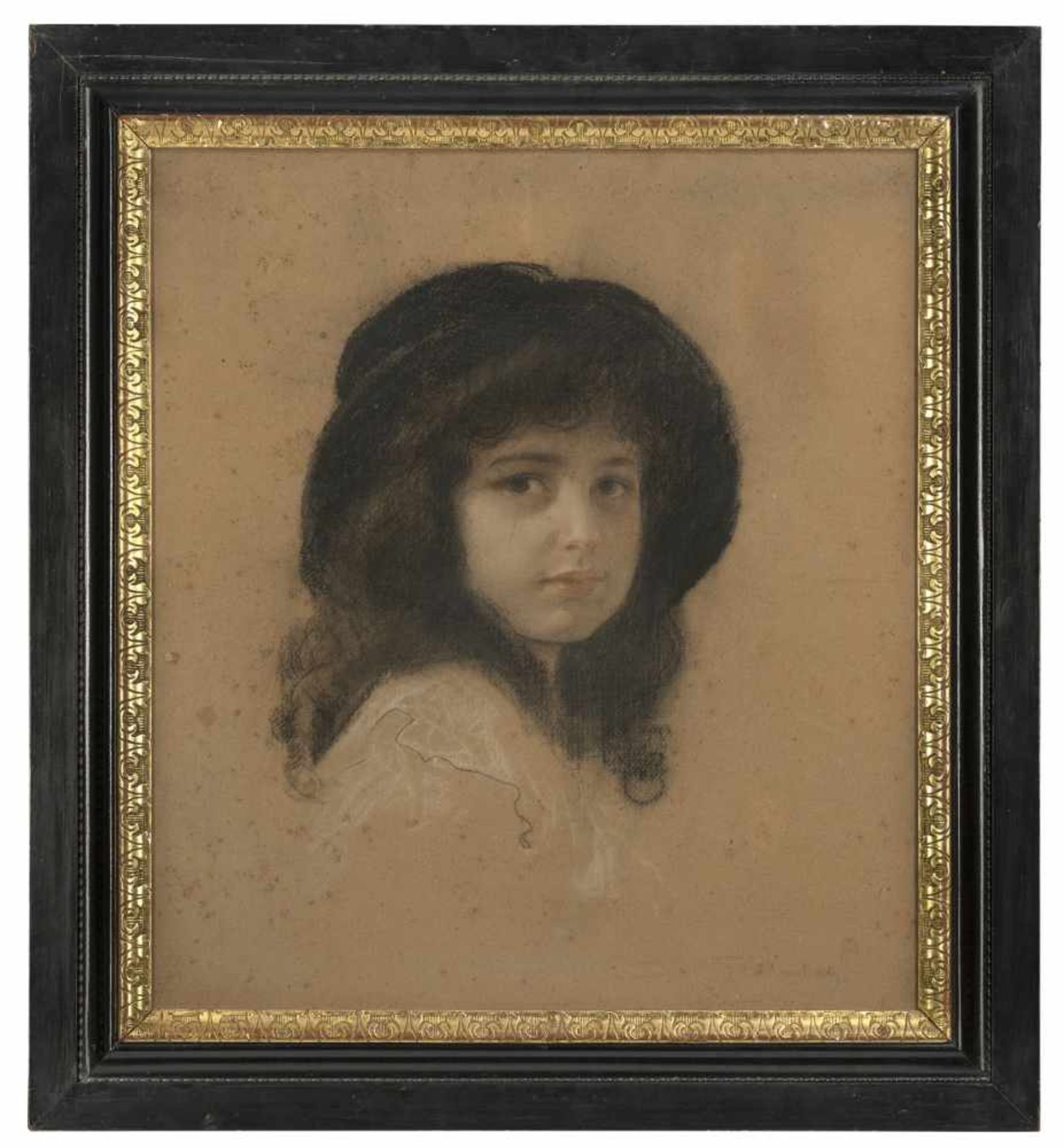 KAULBACH, FRIEDRICH AUGUST VON (1850-1920). Portrait of a girl. Pastel/paper, signed. According to