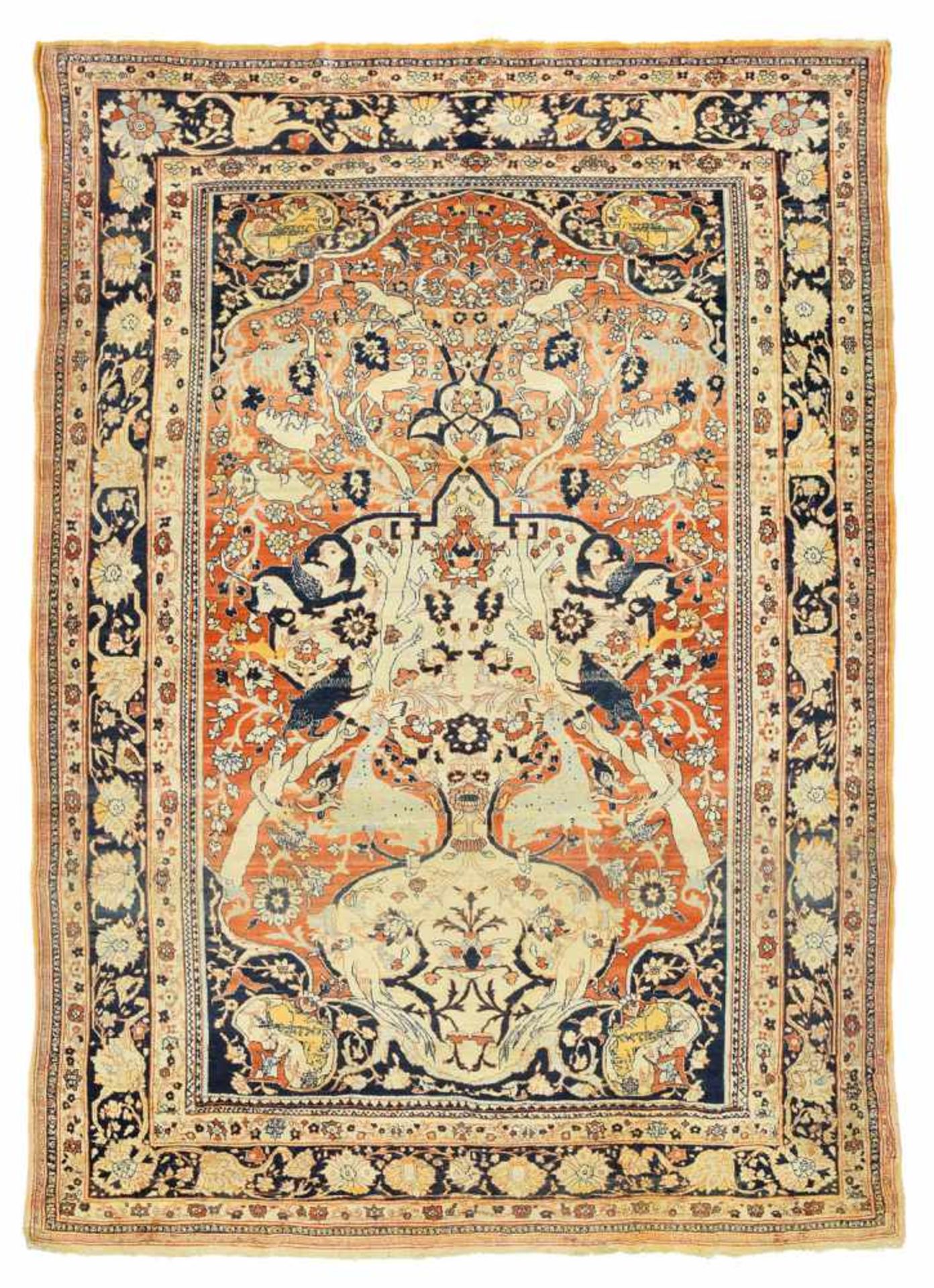 A rare Tabriz prayer rug, North Persia, late 19th ct. - Provenance: Private collection, Stuttgart.