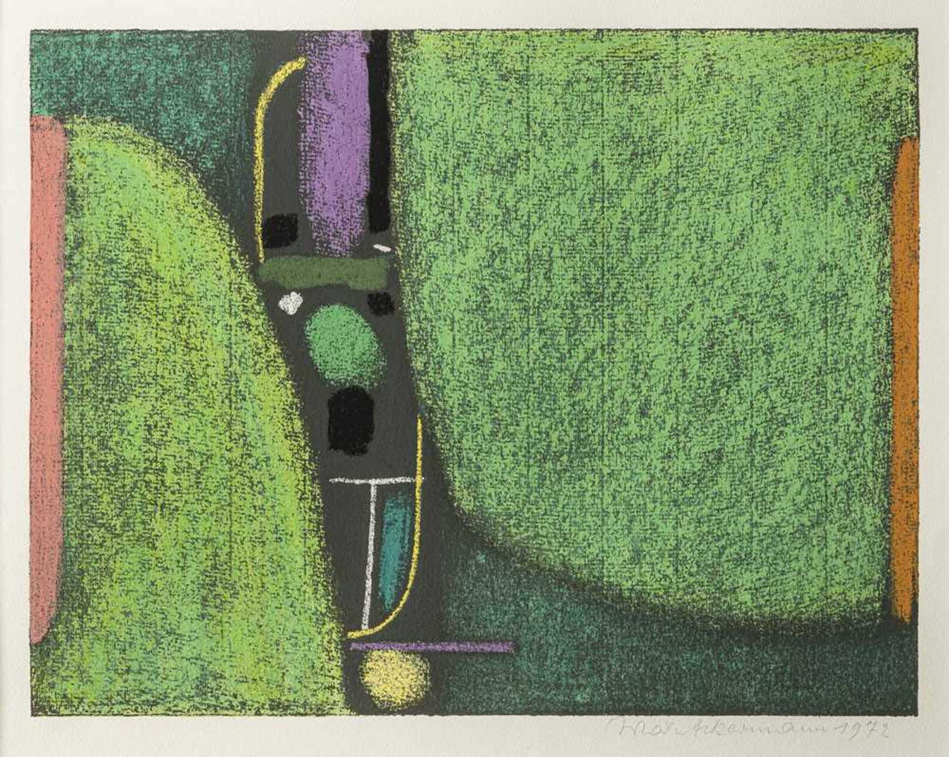 Ackermann, MaxBerlin, 1887 - Unterlengenhardt, 197534,2x44,4cm,R."Frühling", 1972. Farb