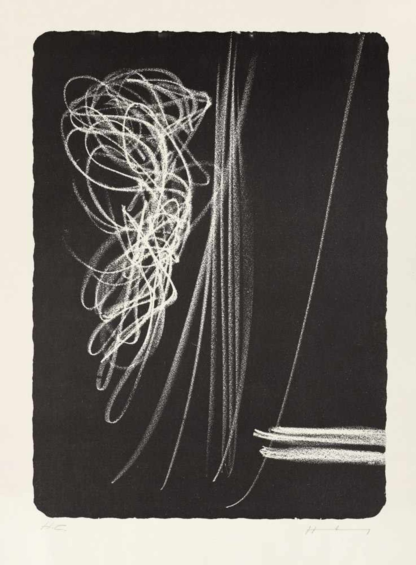 Hartung, HansLeipzig, 1904 - Antibes, 198939 x 28 cm,o.R.Ohne Titel. Lithografie auf Bü