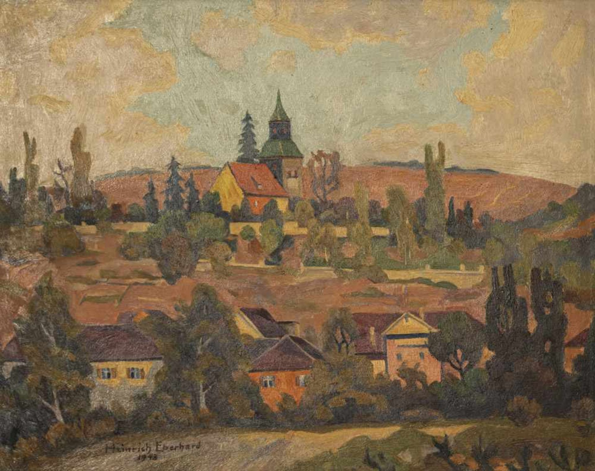 Eberhard, HeinrichEllwangen, 1884 - Stuttgart, 197340 x 51 cm,R.Schwäbisches Dorf, 1948