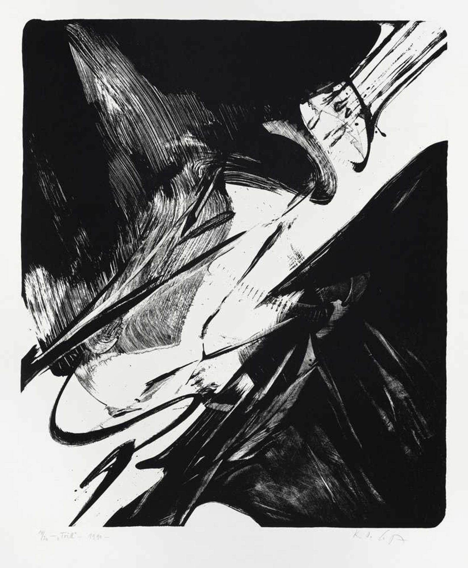 Götz, Karl OttoAachen, 1914 - Wolfenacker, 201776 x 63 cm,o.R."Trill", 1990. Lithograf