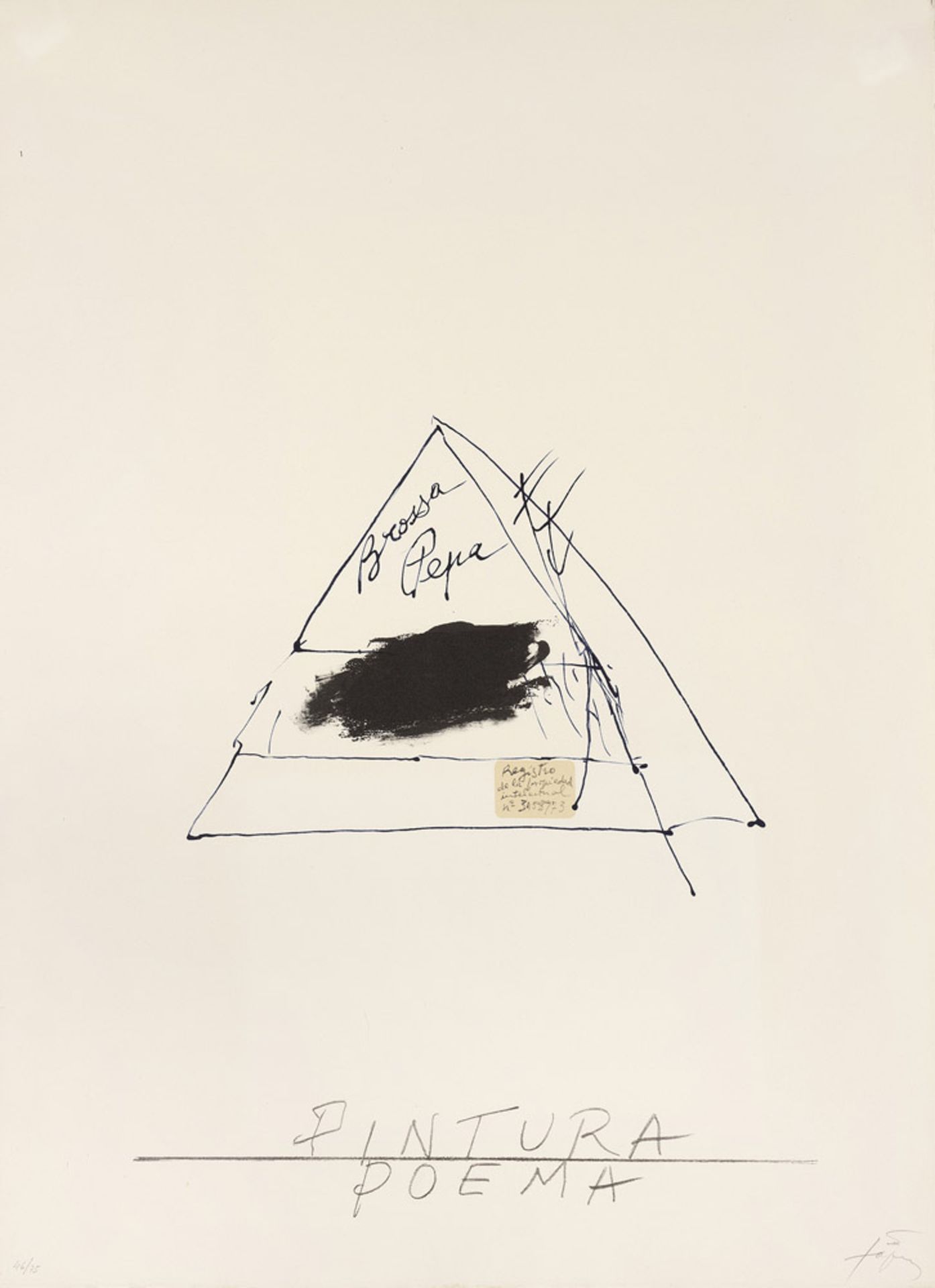 Tàpies, AntoniBarcelona, 1923 - 201248 x 50 cm, o.R.Ohne Titel, 1973. Farblithografie a