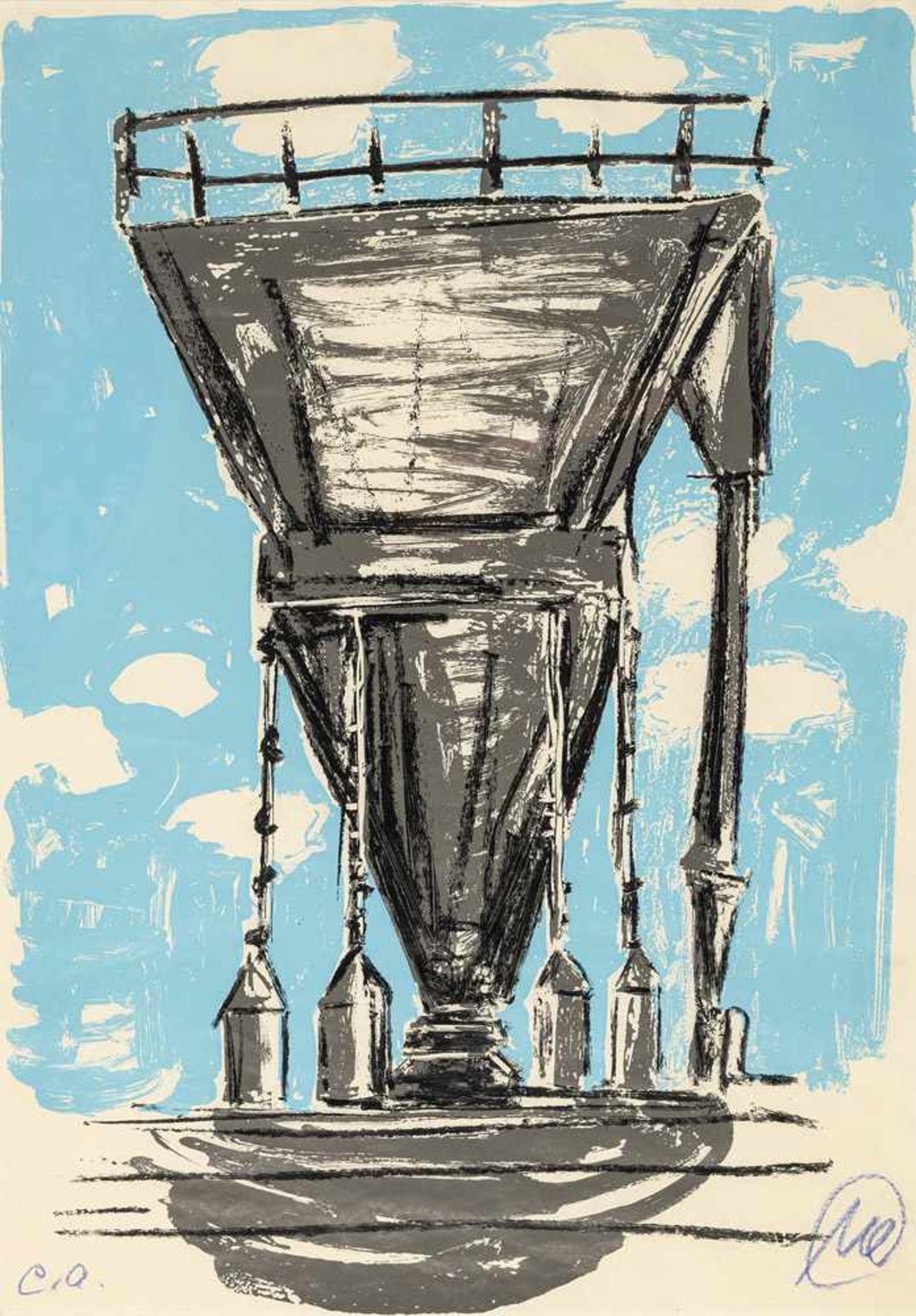 Lüpertz, MarkusLiberec/Böhmen, geboren 1941100 x 70 cm,o.R.Fröndenberger Papiertrichter