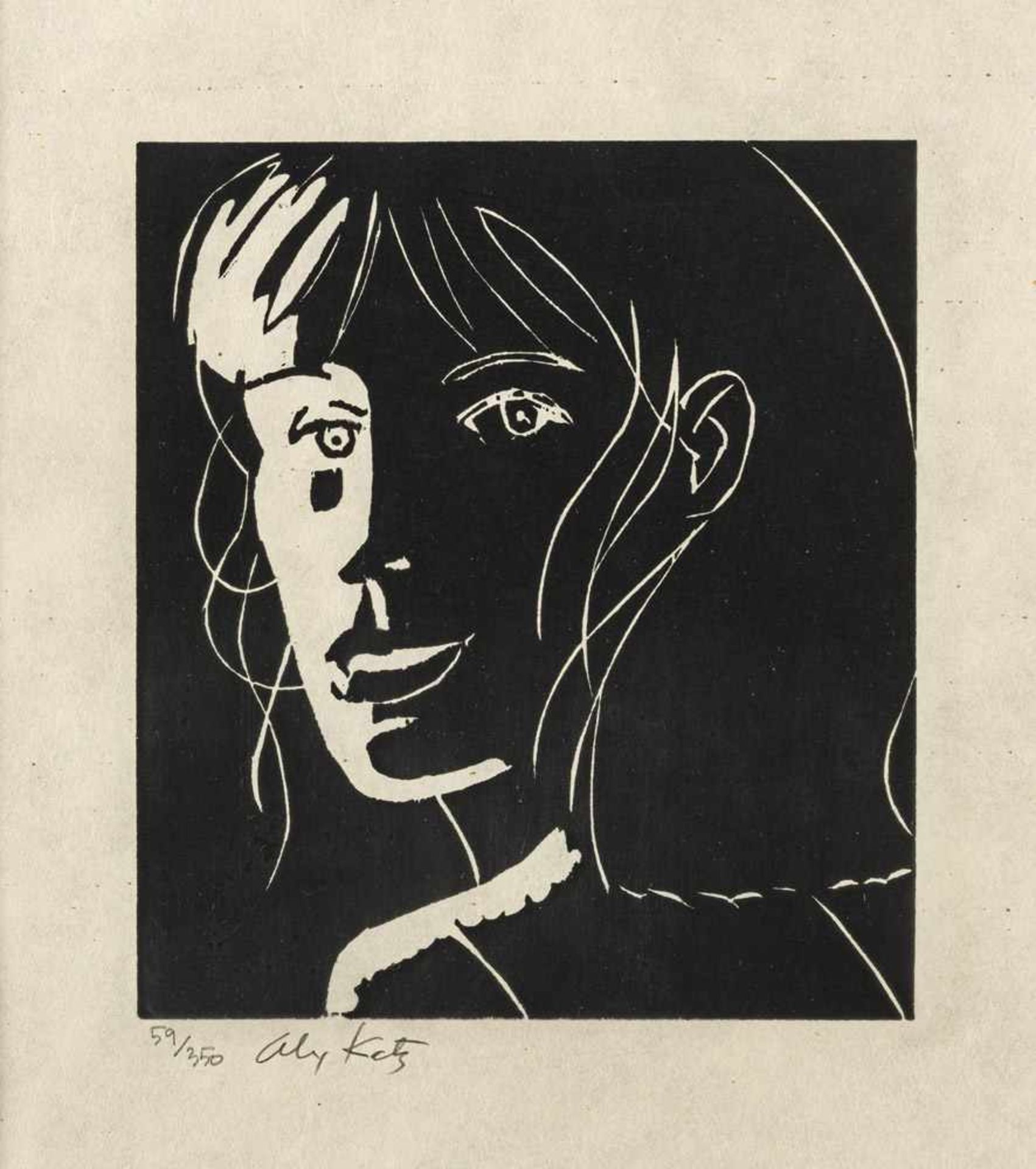 Katz, AlexNew York, geboren 192716,5 x 14,3cm,R.Cecily, 2002. Holzschnitt auf Papier. I