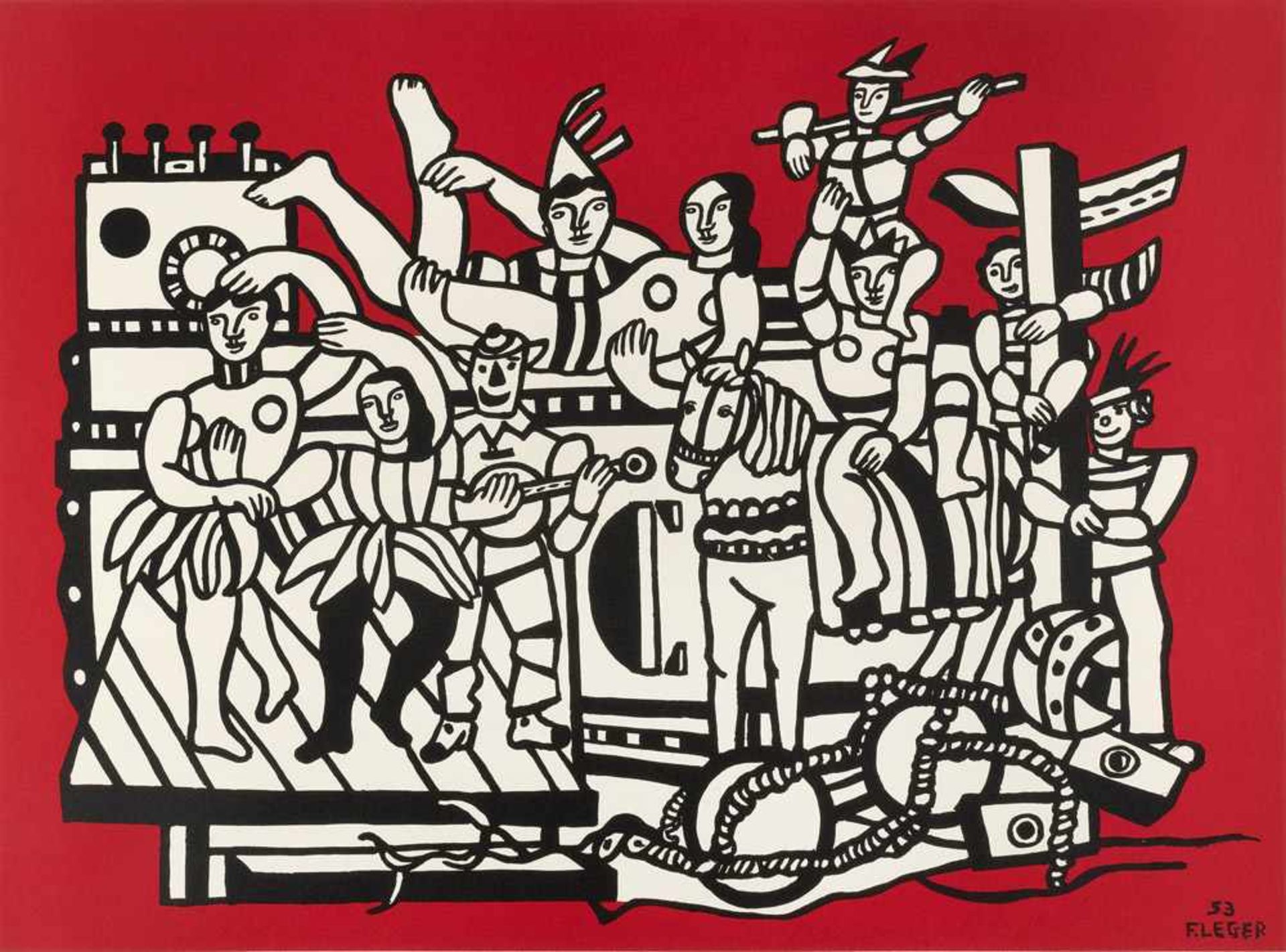 Léger, FernandArgentan, 1881 - Gig-sur-Yette, 1955Versch., o.R.3 Bl.: Ohne Titel. Farbl - Bild 3 aus 3