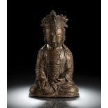 Seltene Bronze des Guanyin im Meditationssitz