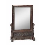 Stellschirm aus Hartholz mit Spiegel