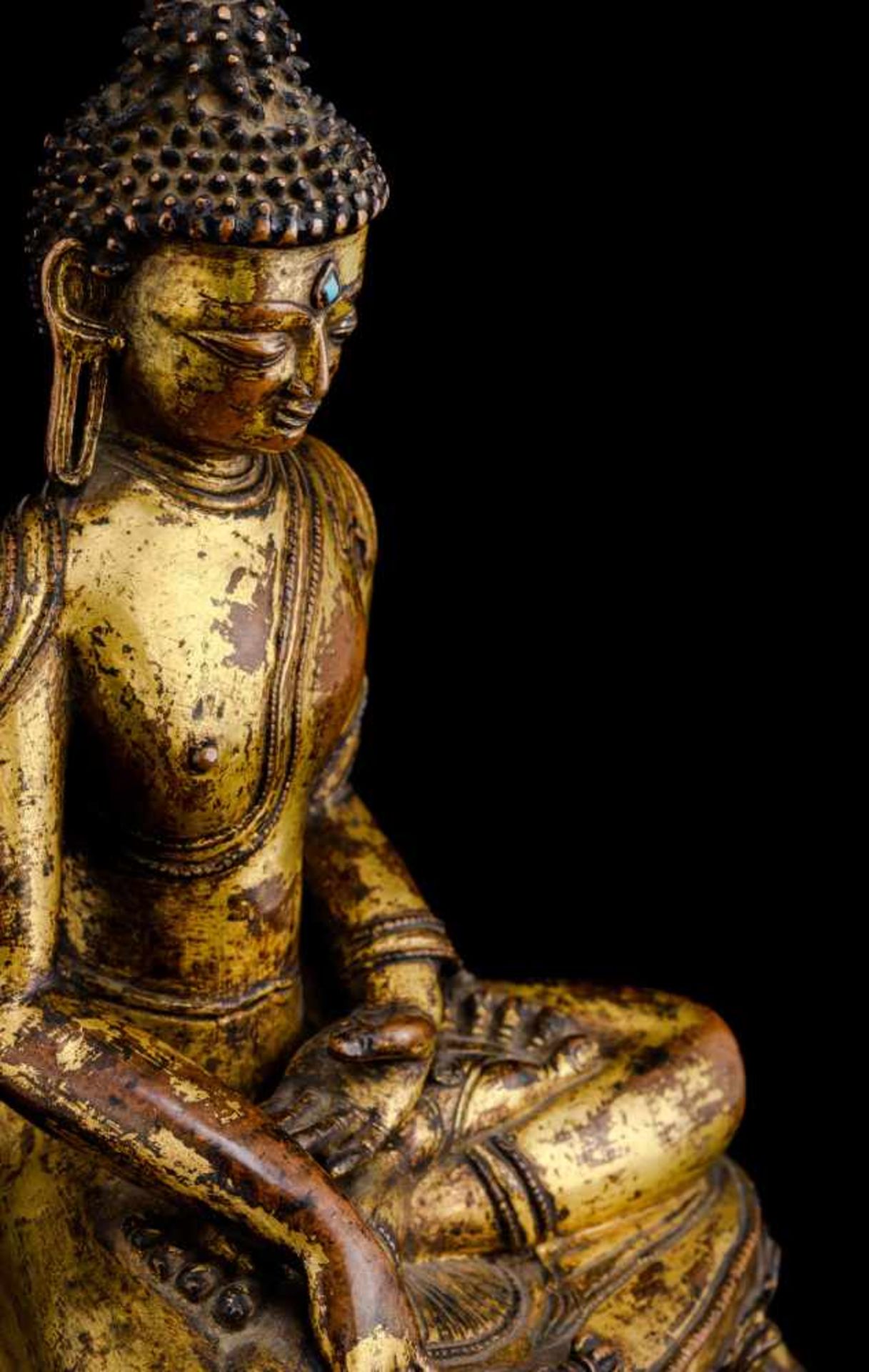 Feuervergoldete Bronze des Buddha Shakyamuni - Bild 3 aus 4