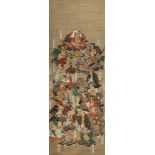 Paar Malereien mit Samuraidarstellungen als Hängerollen montiert