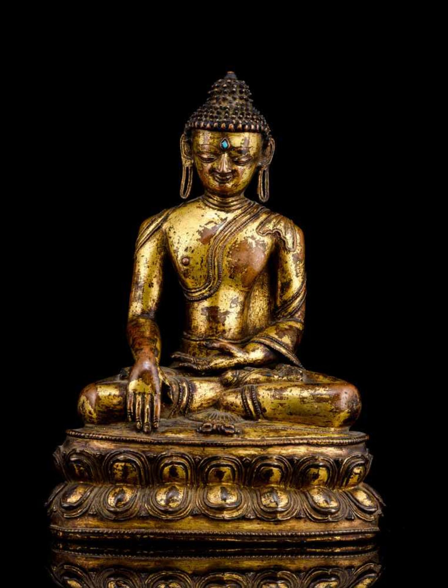 Feuervergoldete Bronze des Buddha Shakyamuni