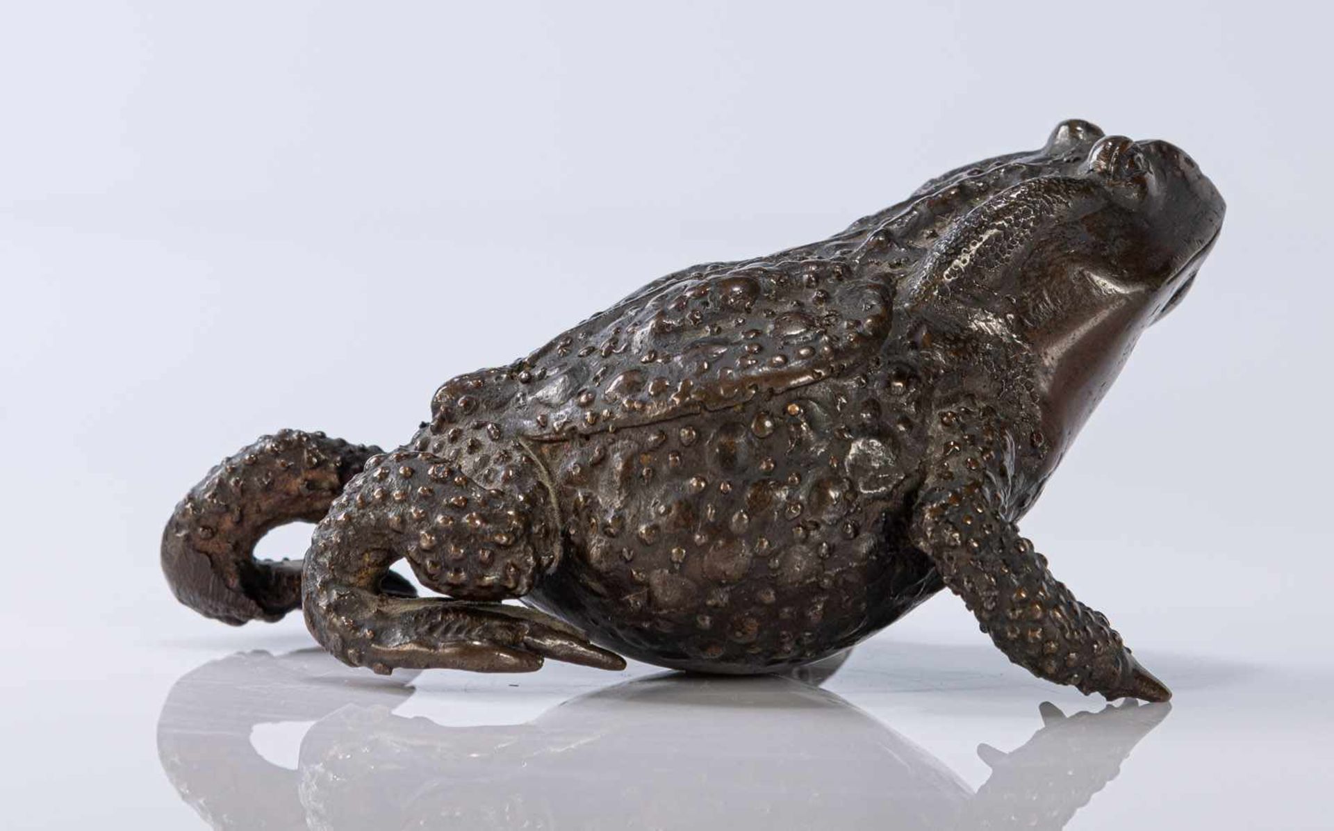 Okimono einer Kröte aus Bronze - Bild 6 aus 11