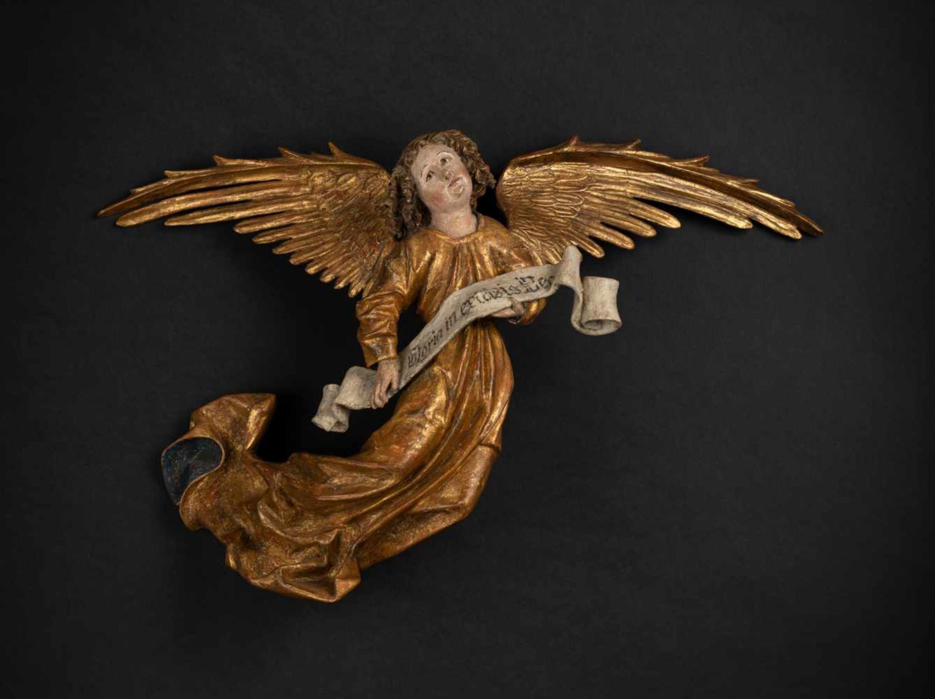 Gotischer geflügelter Engel mit Schriftband - Image 4 of 4