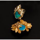 Brosche und Ring mit Opalen