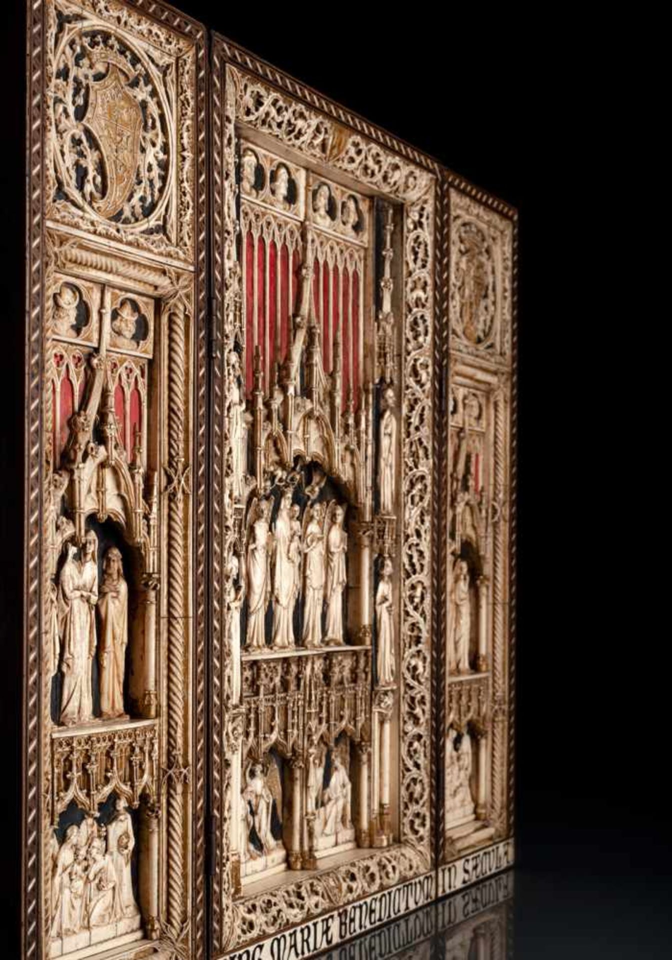 Meisterliches Altar-Triptychon im gotischen Stil - Image 4 of 5