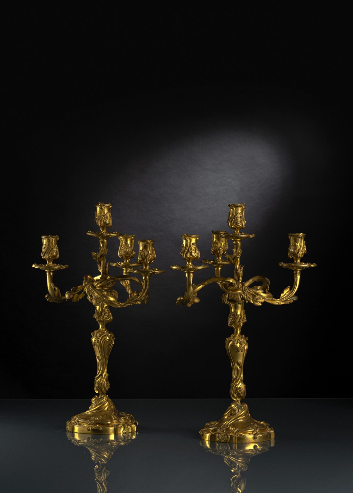 Paar Girandolen im Louis-XV-Stil - Bild 2 aus 3