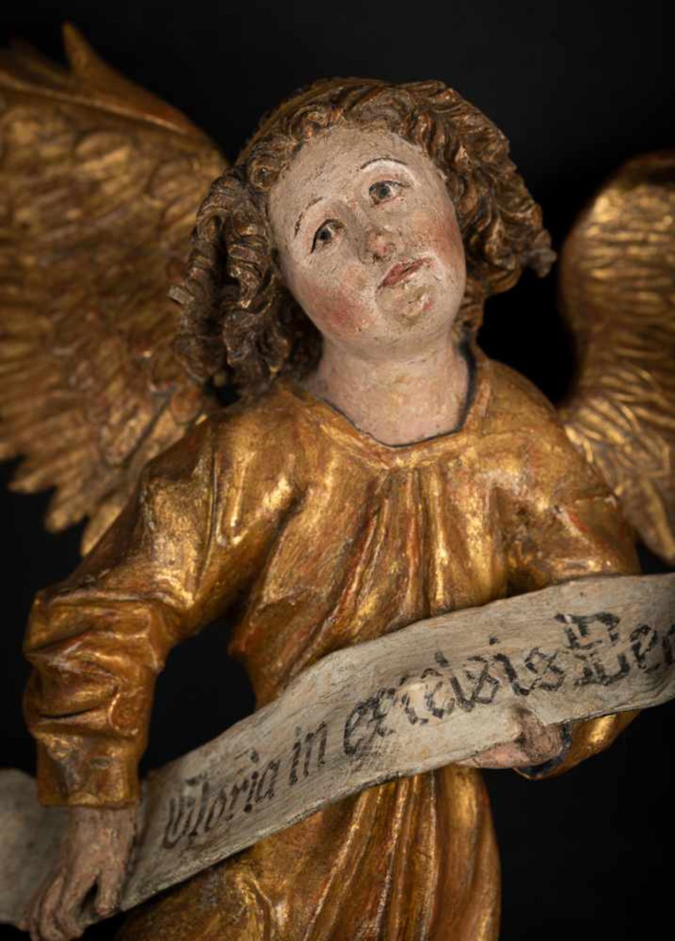 Gotischer geflügelter Engel mit Schriftband - Image 3 of 4