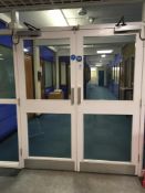 Double fully glazed automatic fire door