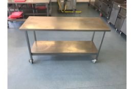 Stainless Steel Prep Table On Casters