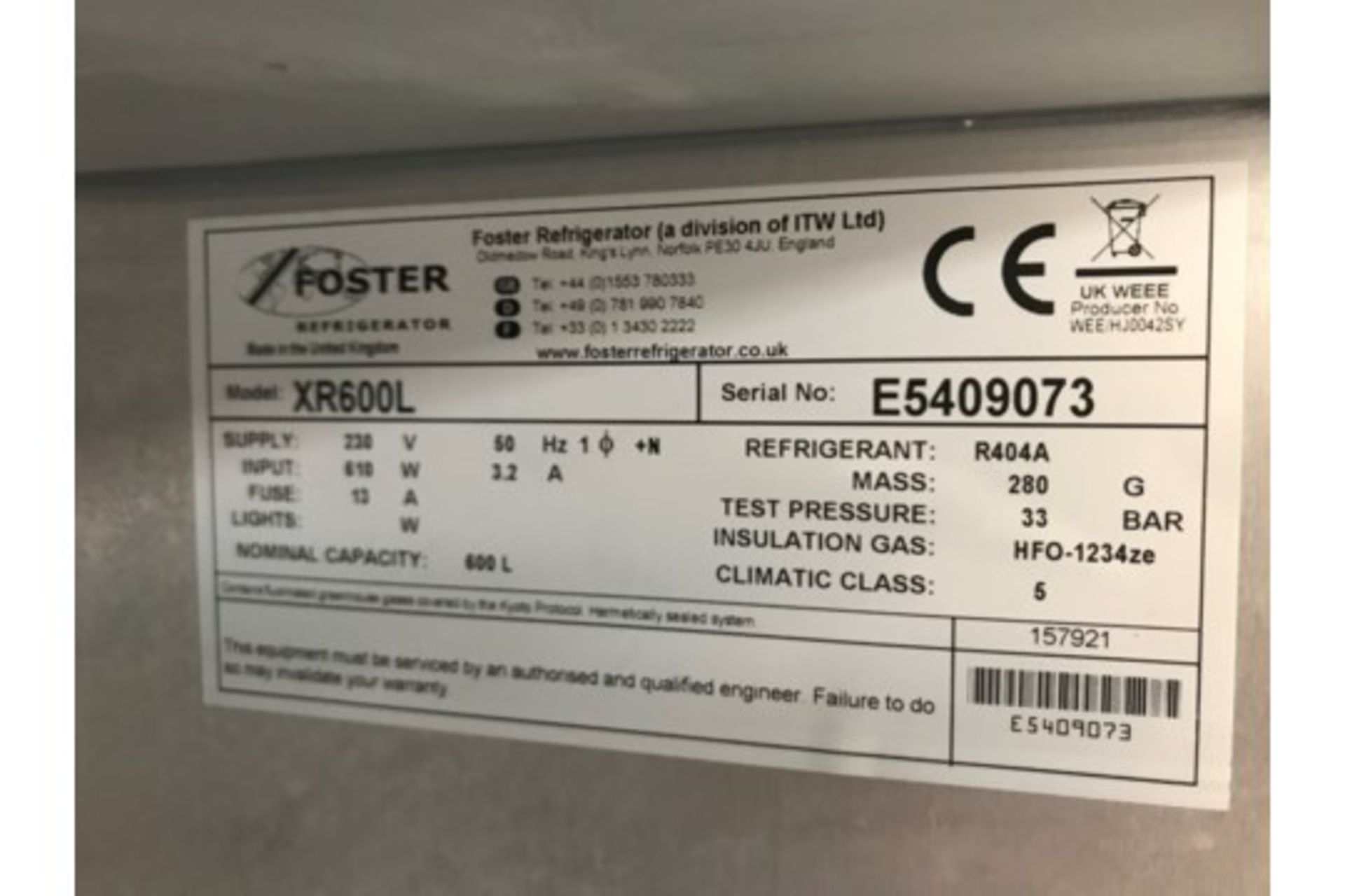 Foster Refrigerator Extra 600L - Image 5 of 5