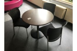 Cafe Table With 3 Padded Chairs