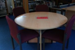 Circular meeting table with 4 x chairs