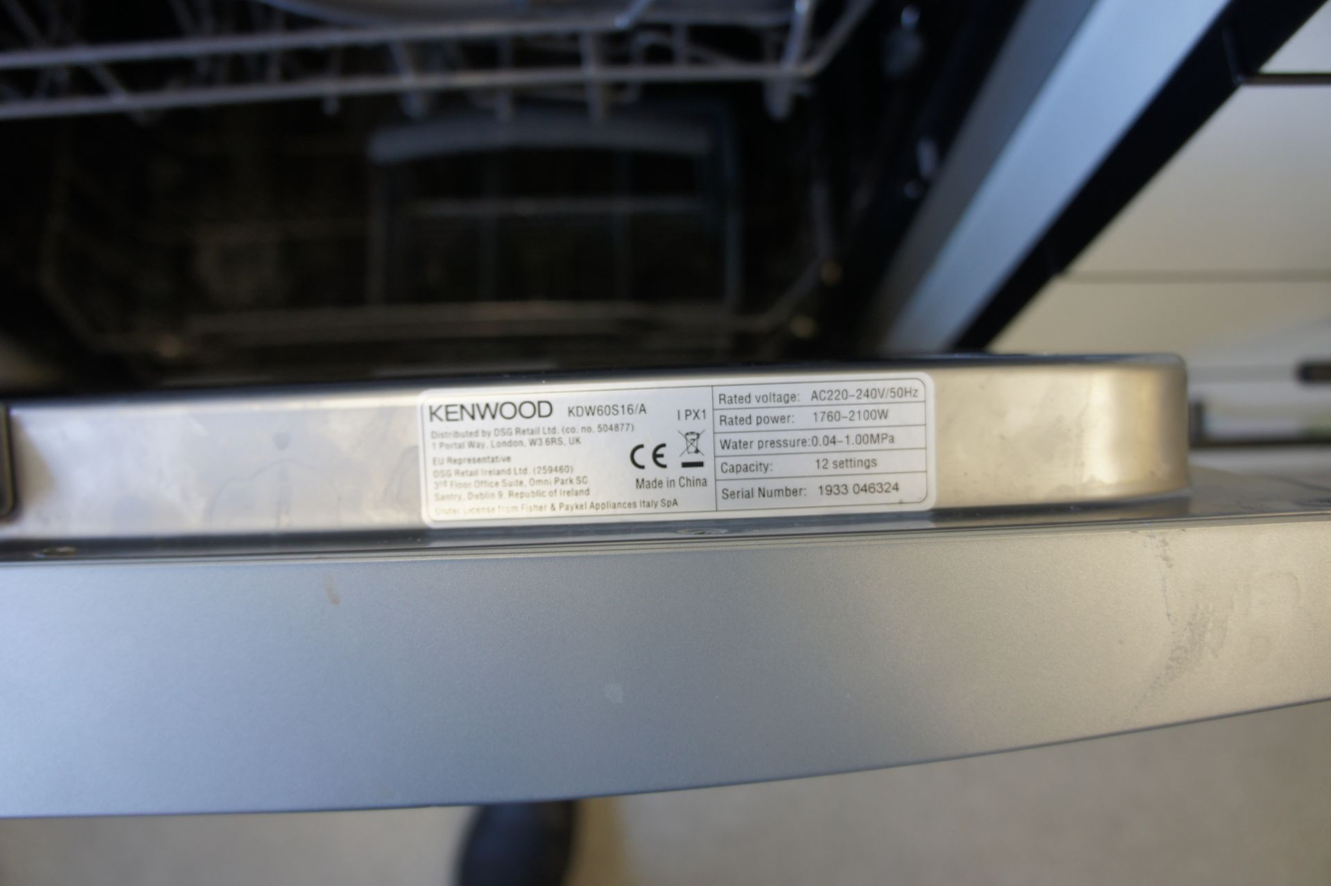Kenwood KDW60S16A dishwasher - Image 3 of 4
