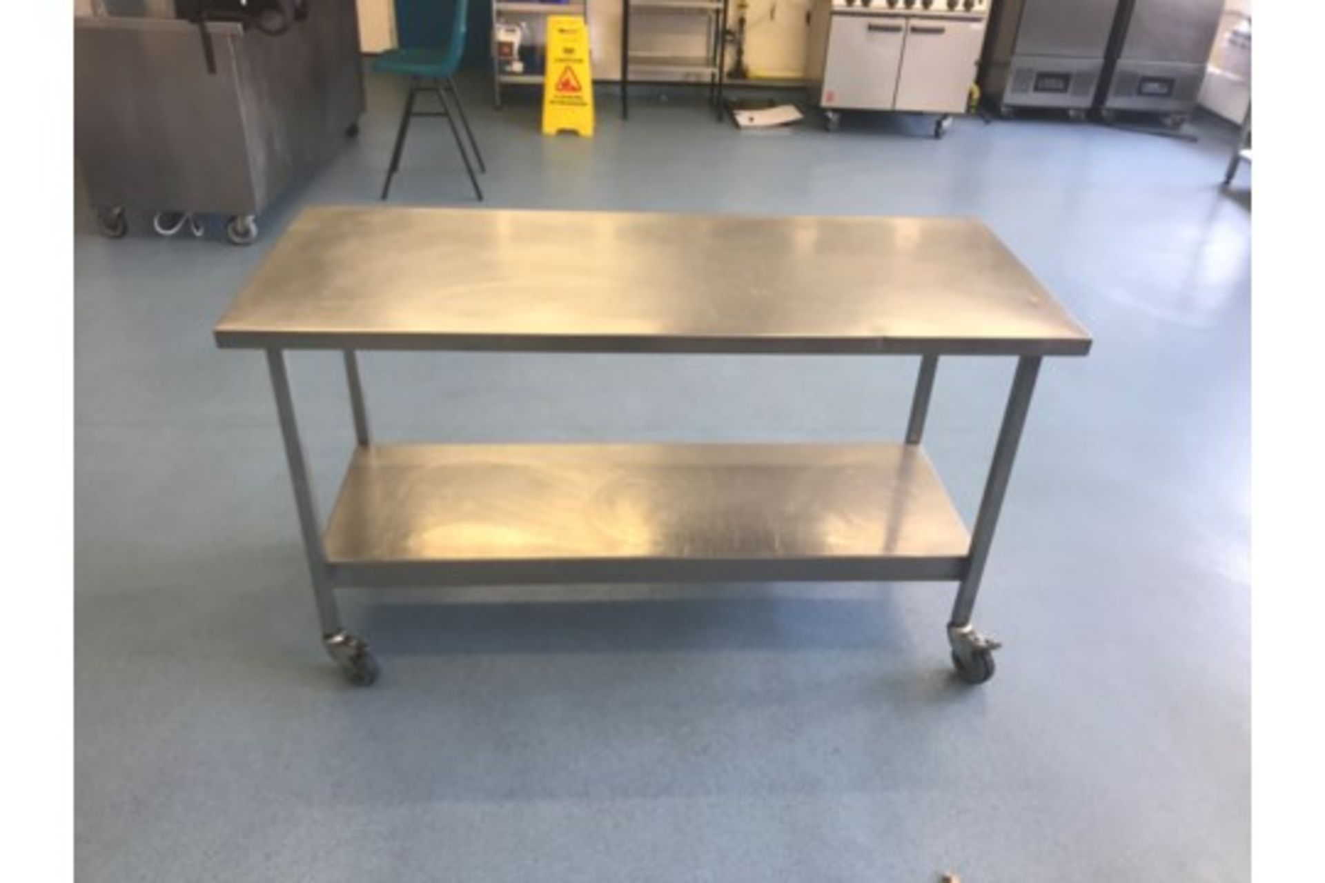 Stainless Steel Prep Table On Casters