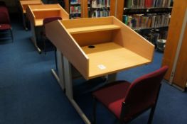 Double sided study unit with 2 x chairs