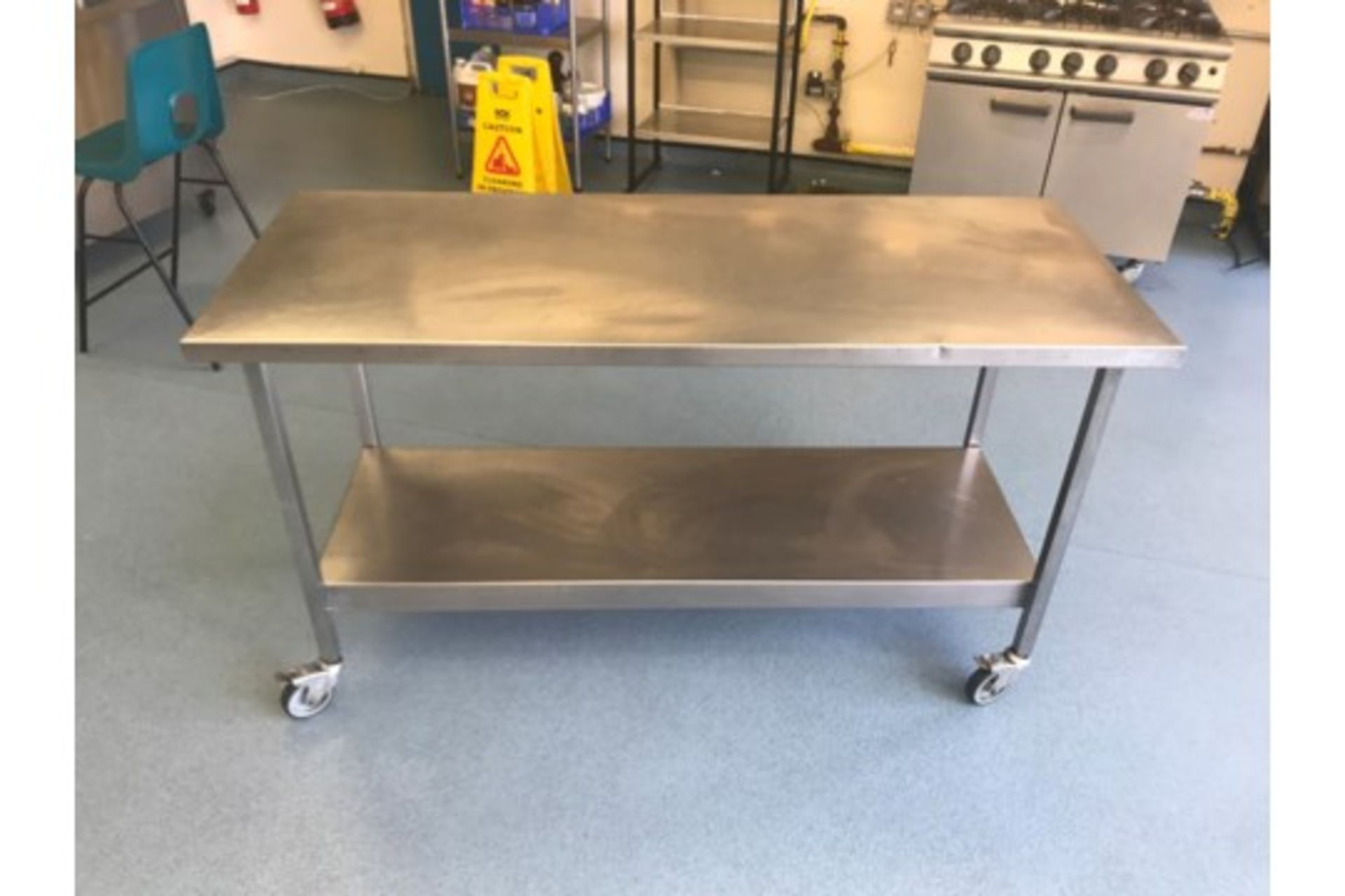 Stainless Steel Prep Table On Casters