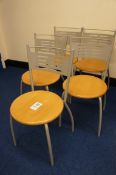 5 x steel frame bistro chairs