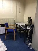 2 x exam tables, chair, 4 x filing cabinets, tambour cupboard, cupboard, Stone PC with Acea 179 moni