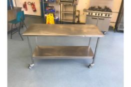 Stainless Steel Prep Table On Casters