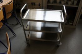 Stainless steel service trolley